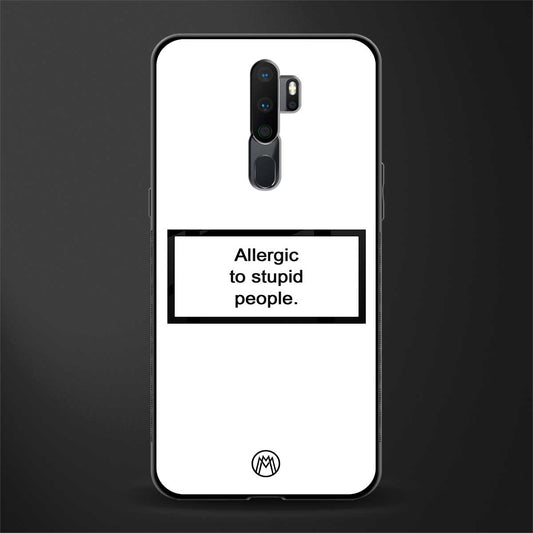 allergic to stupid people white glass case for oppo a5 2020 image