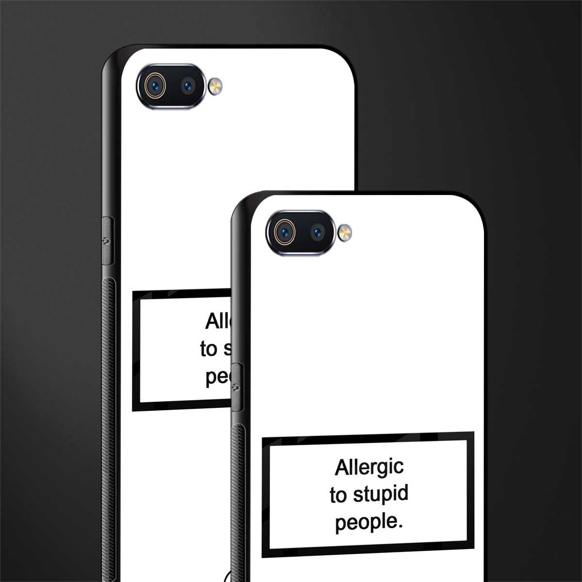 allergic to stupid people white glass case for oppo a1k image-2