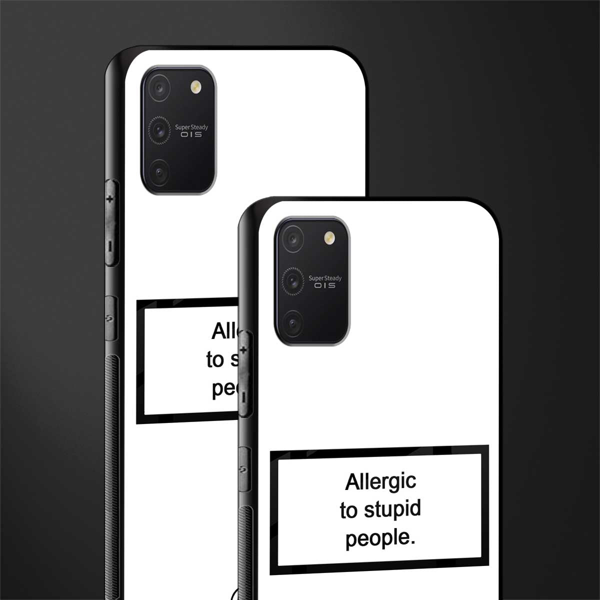 allergic to stupid people white glass case for samsung galaxy a91 image-2