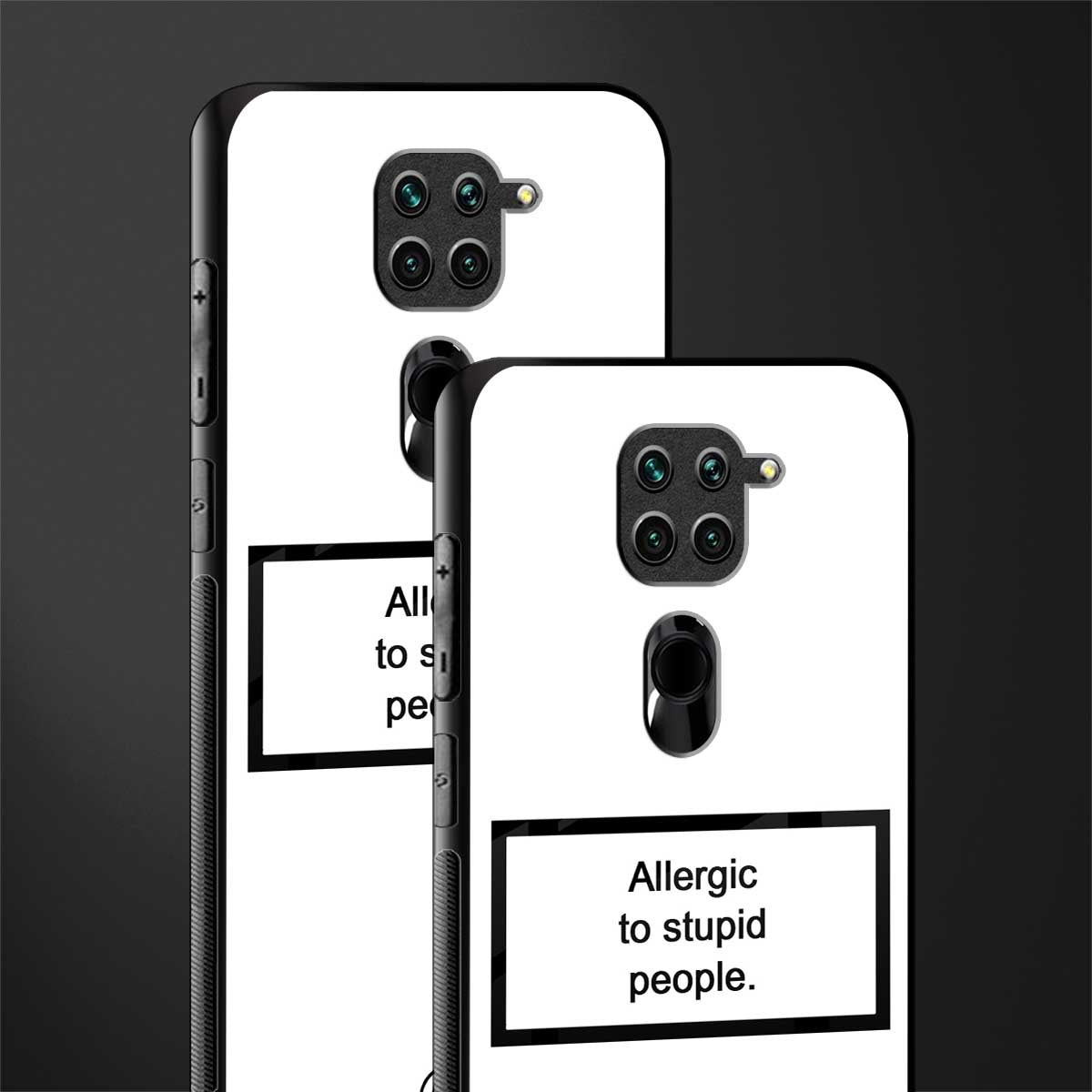 allergic to stupid people white glass case for redmi note 9 image-2