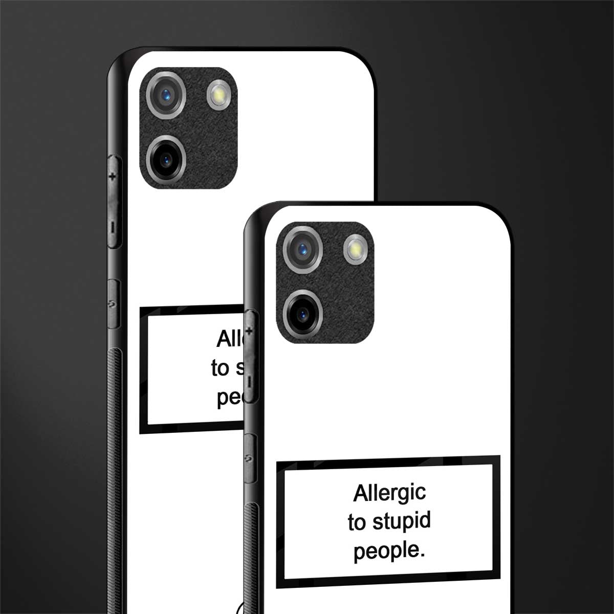allergic to stupid people white glass case for realme c11 image-2