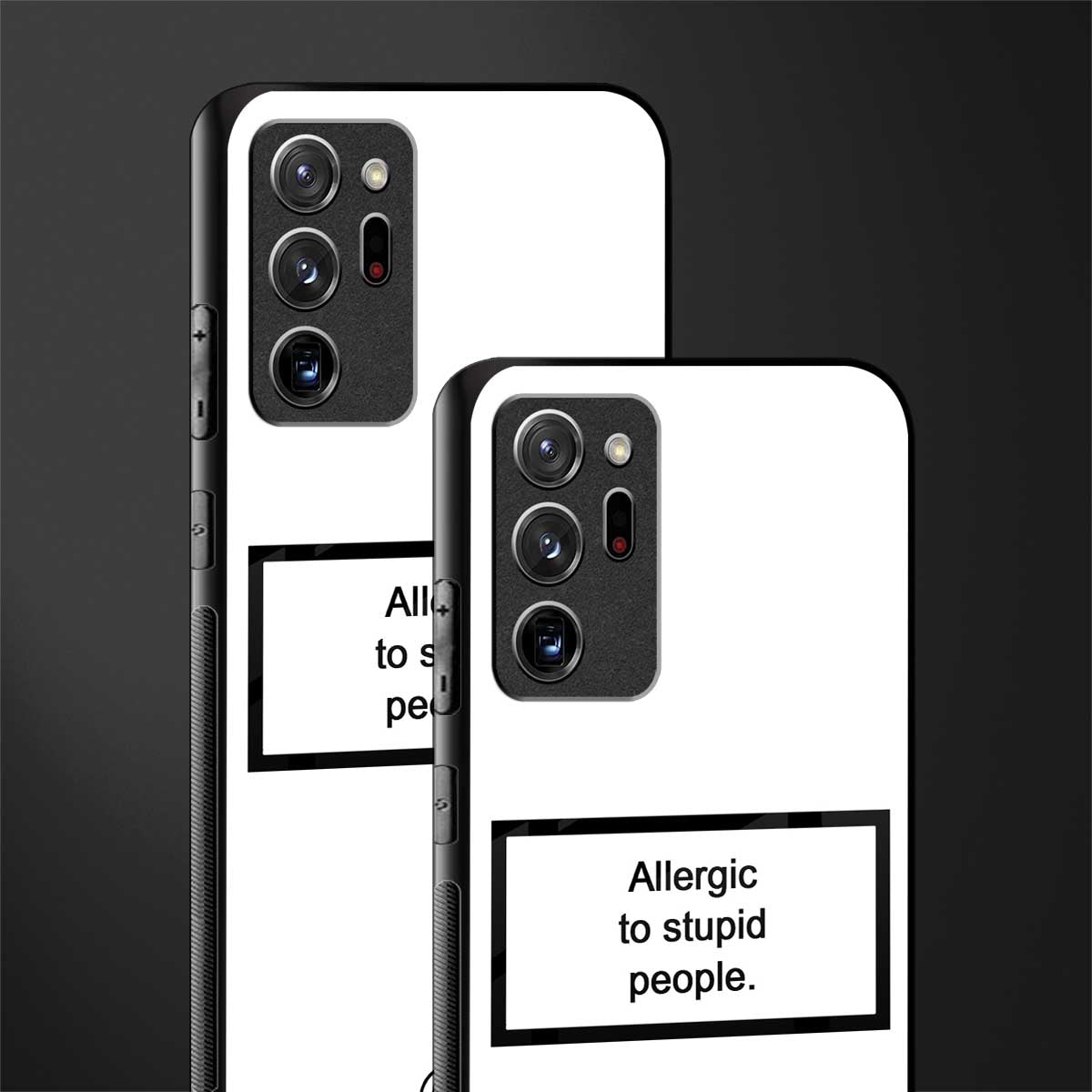 allergic to stupid people white glass case for samsung galaxy note 20 ultra 5g image-2