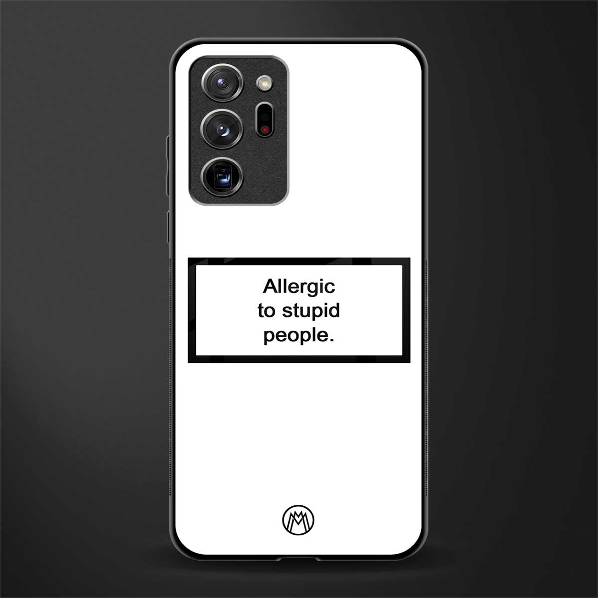 allergic to stupid people white glass case for samsung galaxy note 20 ultra 5g image