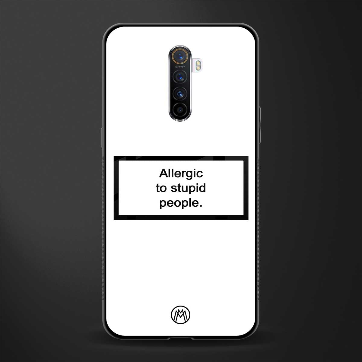 allergic to stupid people white glass case for realme x2 pro image