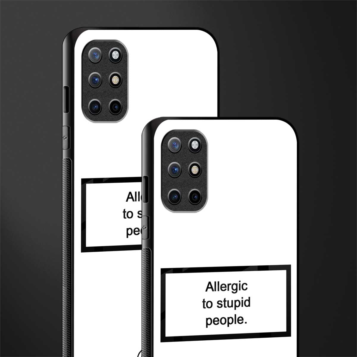 allergic to stupid people white glass case for oneplus 8t image-2