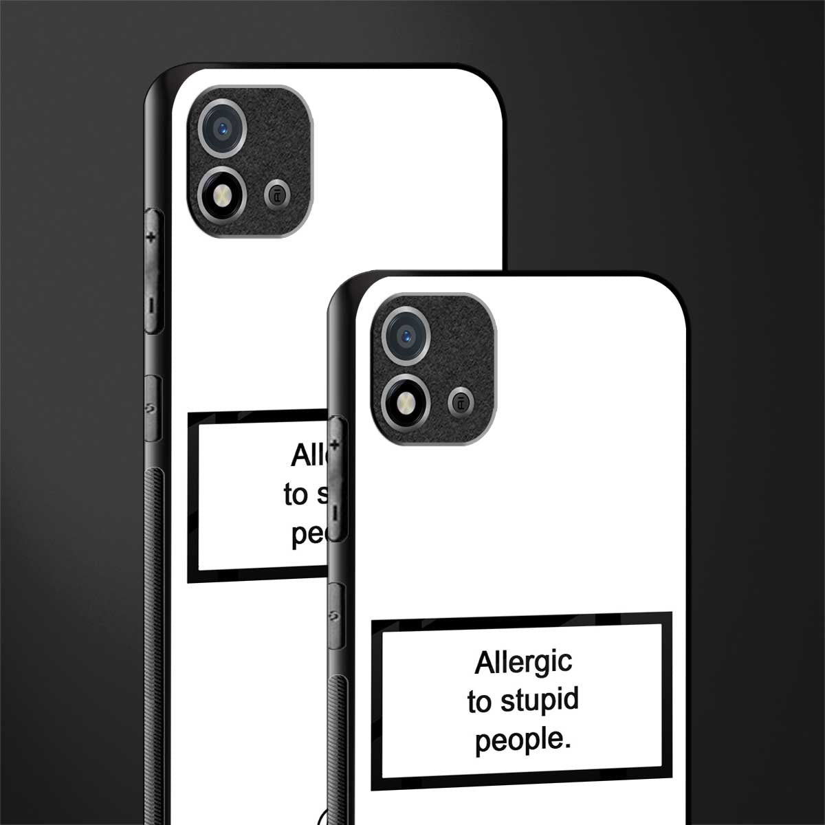 allergic to stupid people white glass case for realme c20 image-2