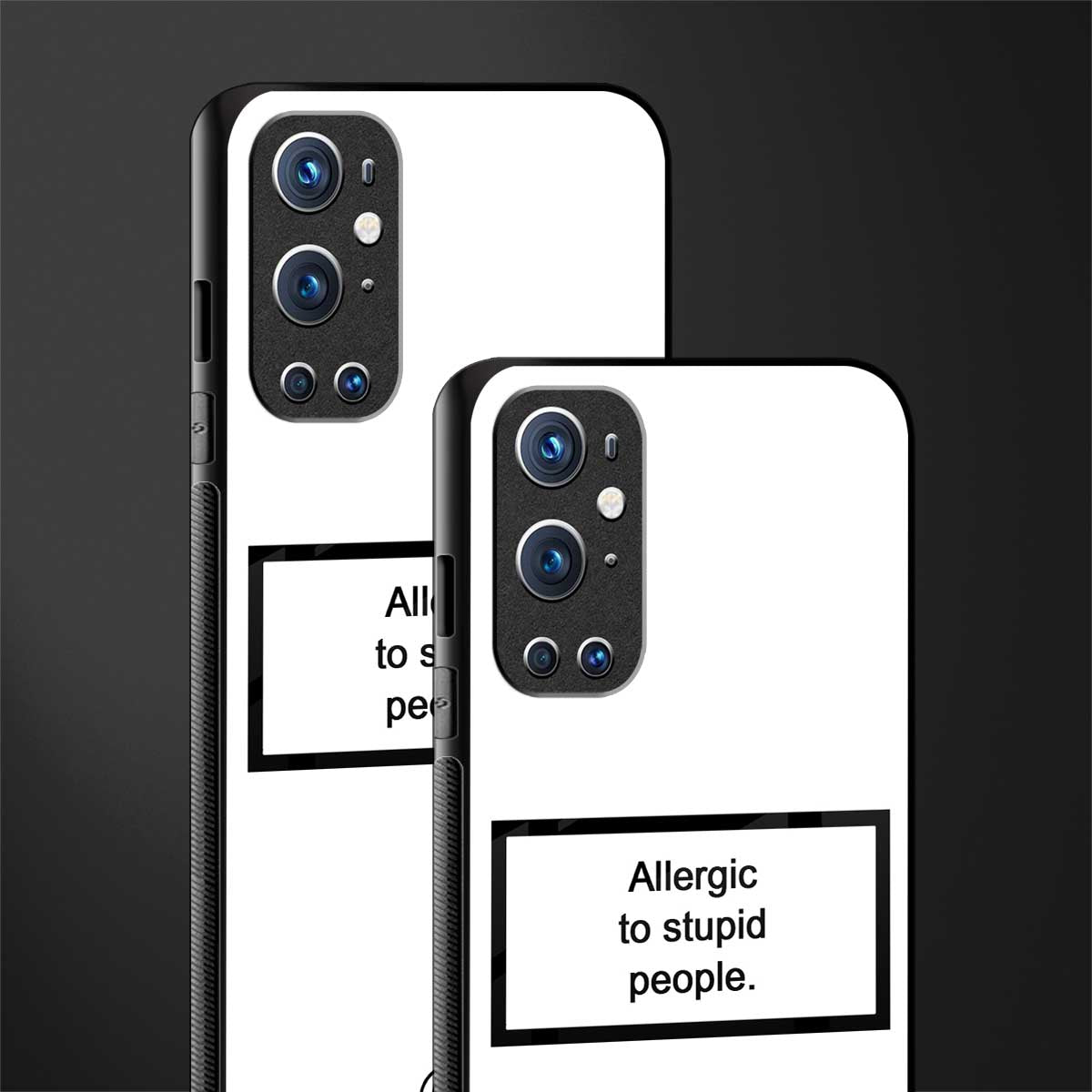 allergic to stupid people white glass case for oneplus 9 pro image-2