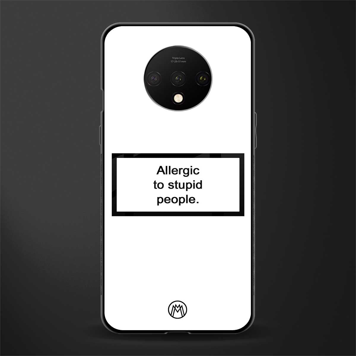 allergic to stupid people white glass case for oneplus 7t image