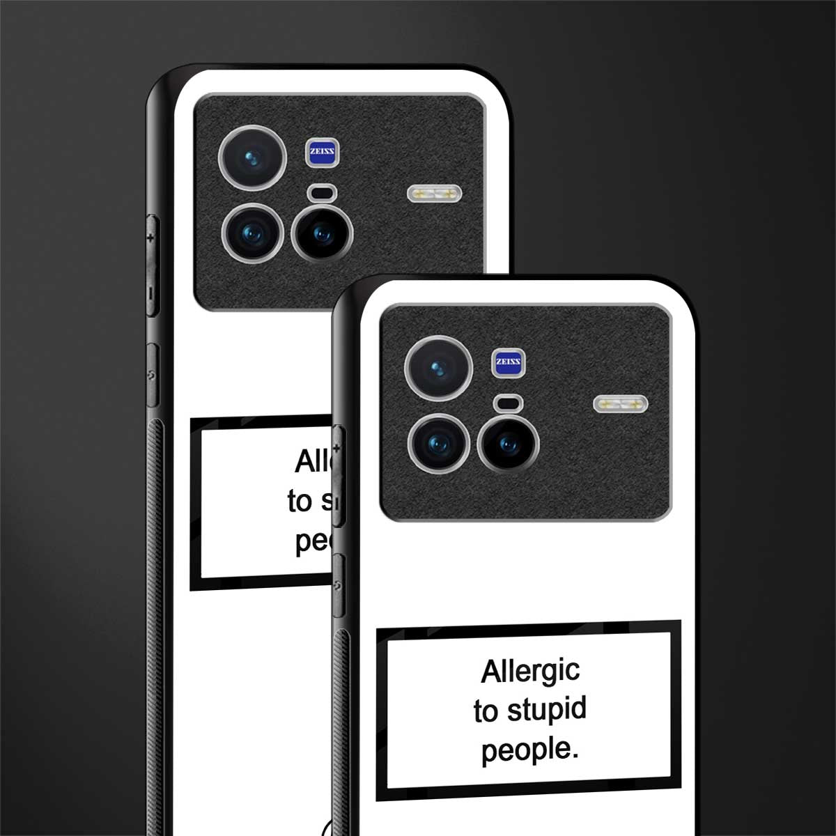 allergic to stupid people white glass case for vivo x80 image-2