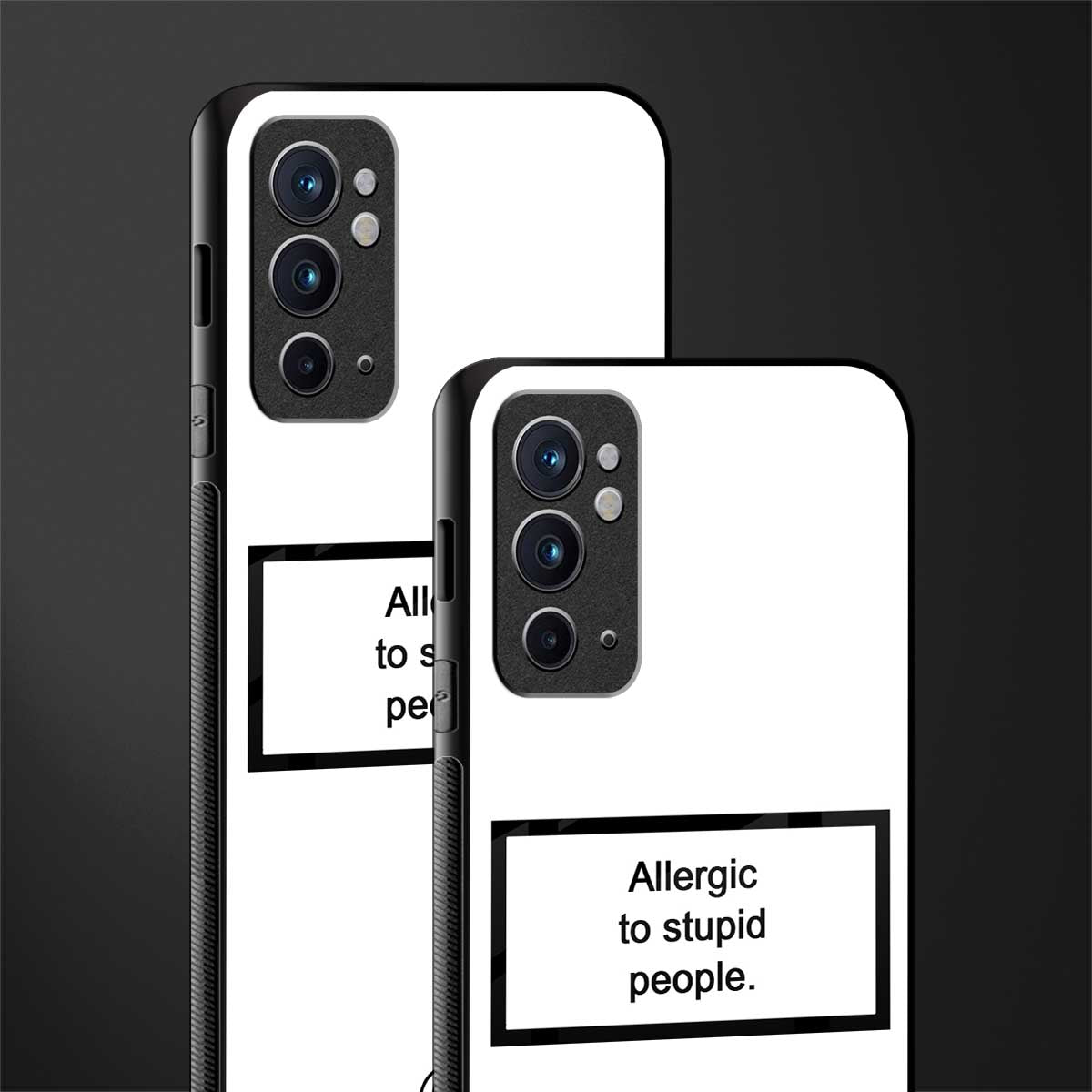 allergic to stupid people white glass case for oneplus 9rt image-2