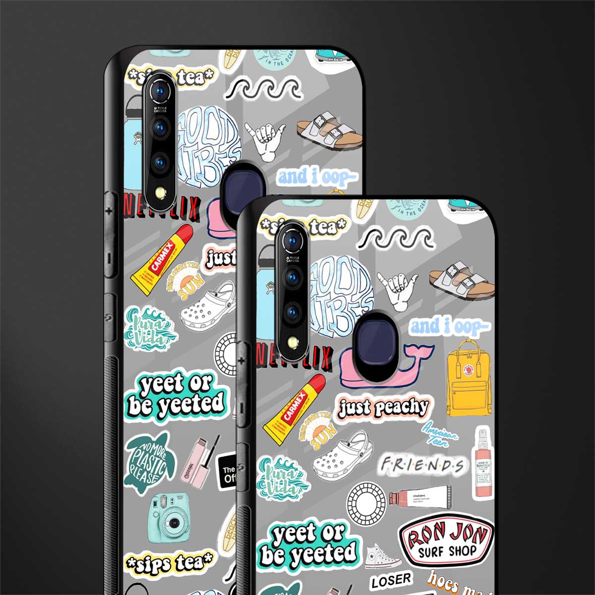 american teen sticker collage glass case for vivo z1 pro image-2