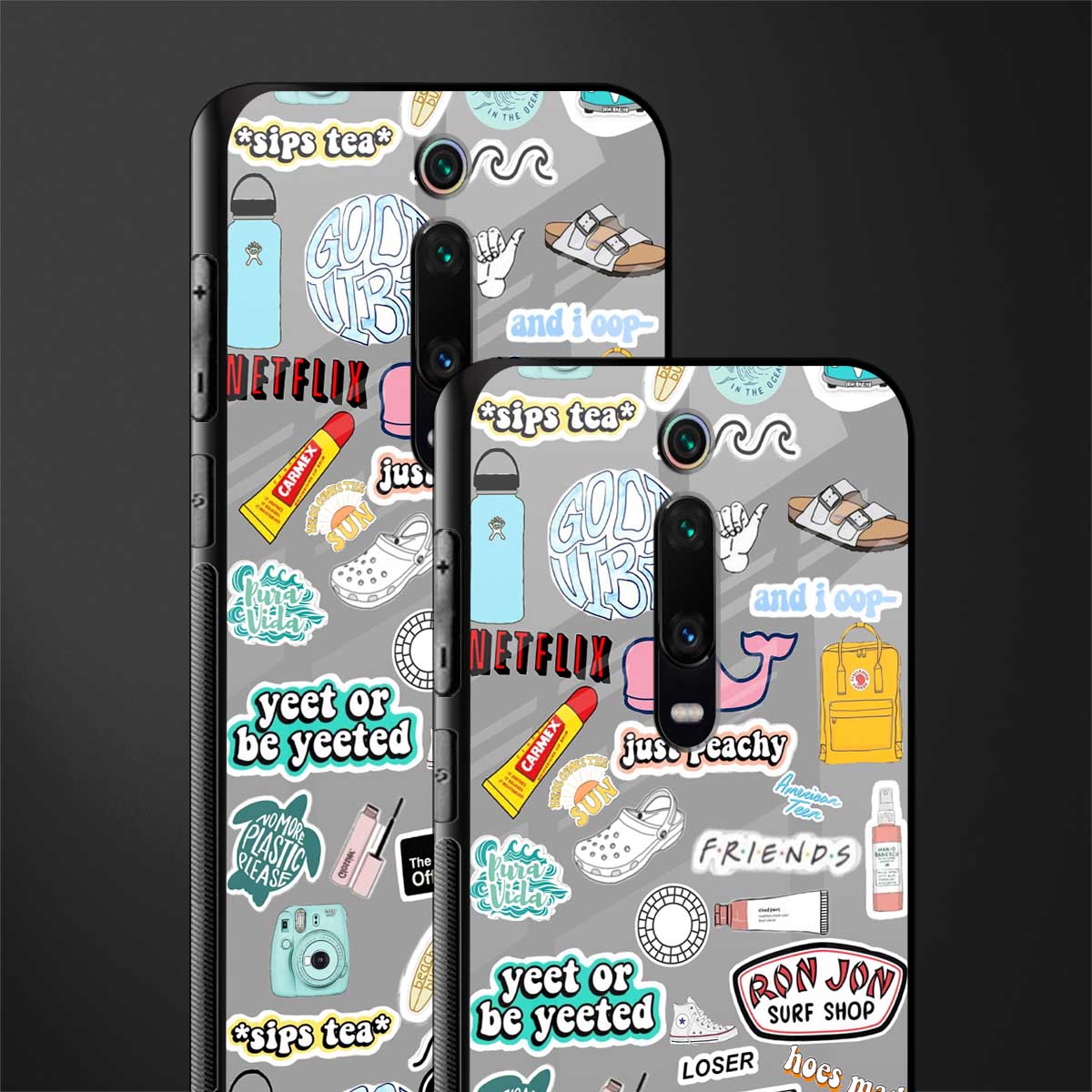 american teen sticker collage glass case for redmi k20 image-2