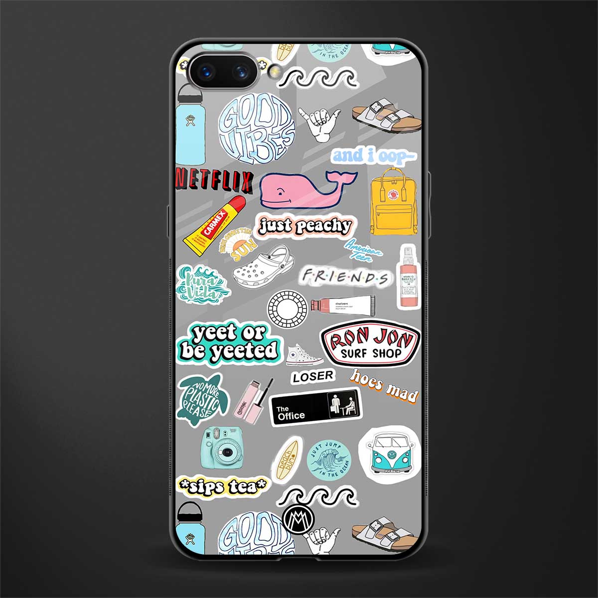 american teen sticker collage glass case for realme c1 image