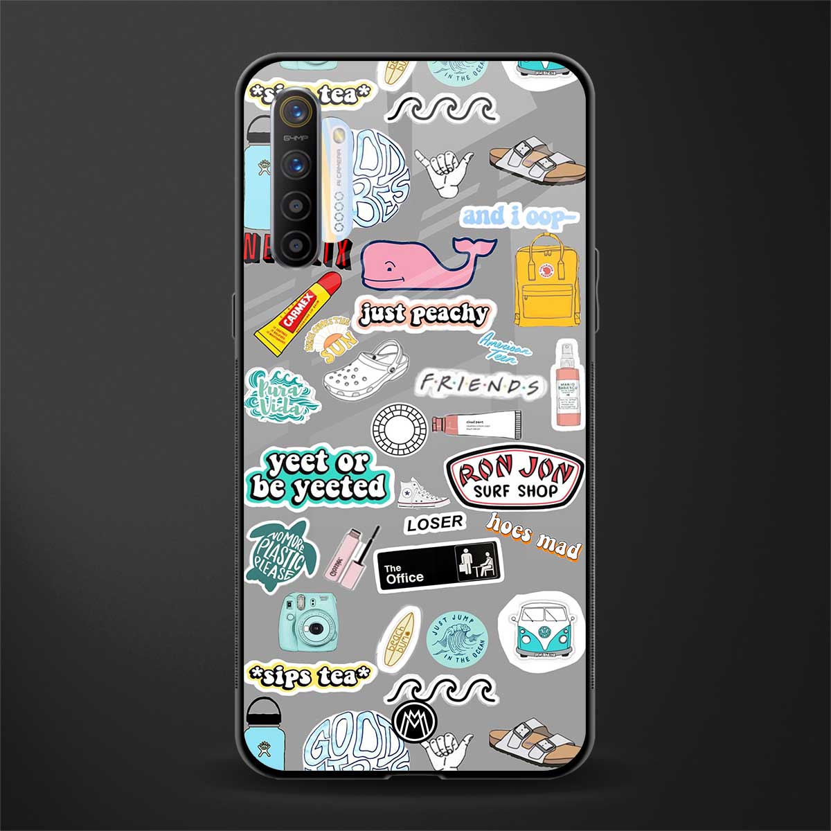 american teen sticker collage glass case for realme x2 image