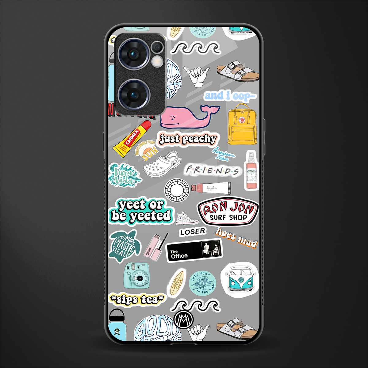 american teen sticker collage glass case for oppo reno7 5g image