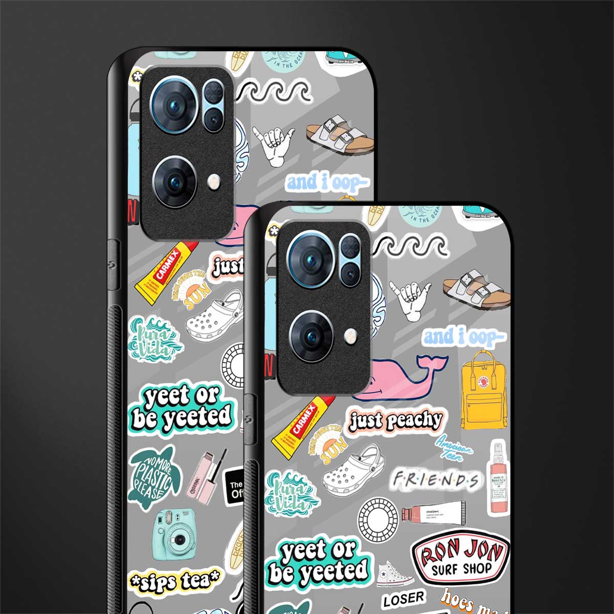 american teen sticker collage glass case for oppo reno7 pro 5g image-2