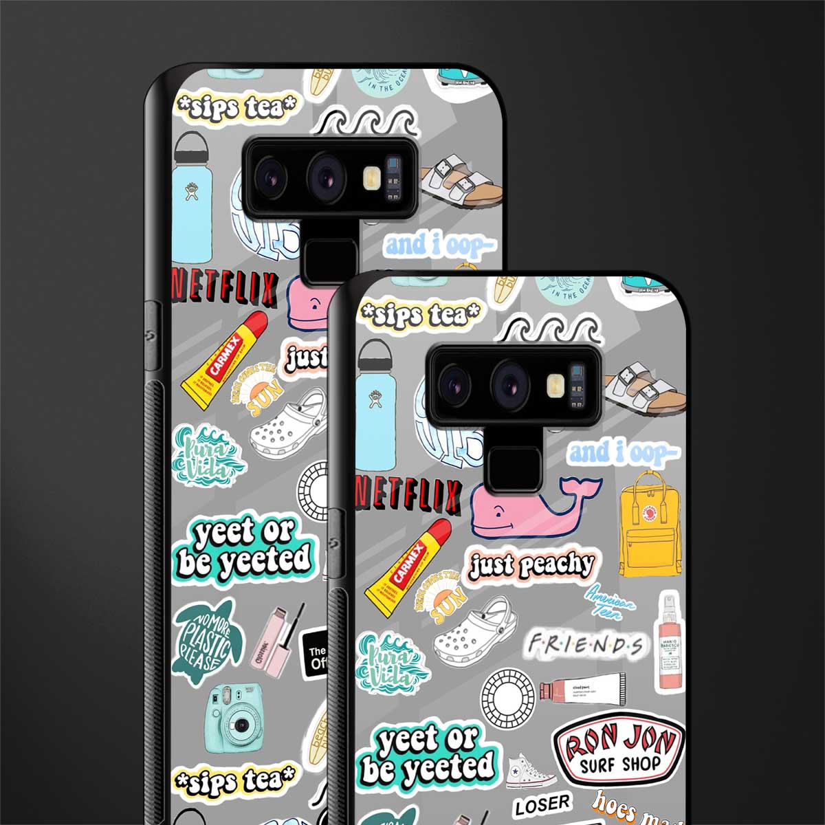 american teen sticker collage glass case for samsung galaxy note 9 image-2