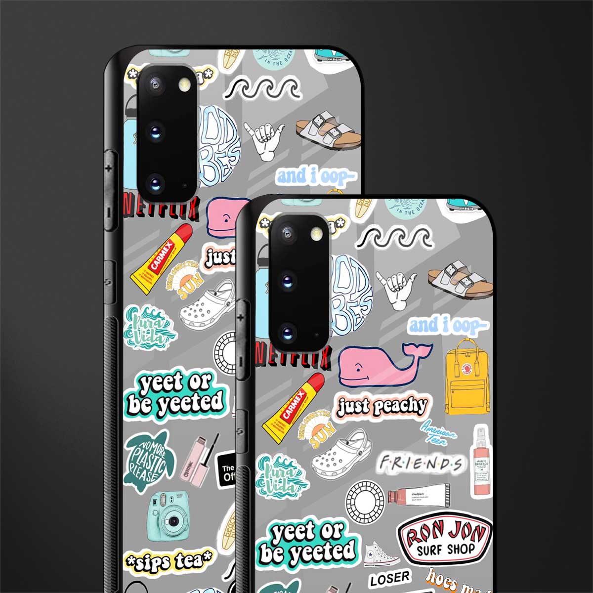 american teen sticker collage glass case for samsung galaxy s20 image-2
