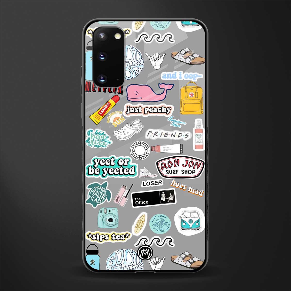 american teen sticker collage glass case for samsung galaxy s20 image