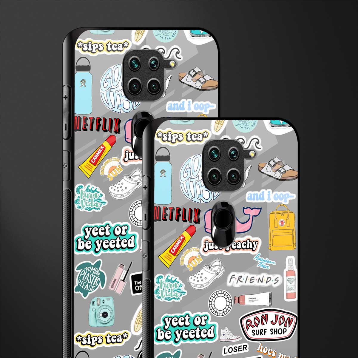 american teen sticker collage glass case for redmi note 9 image-2