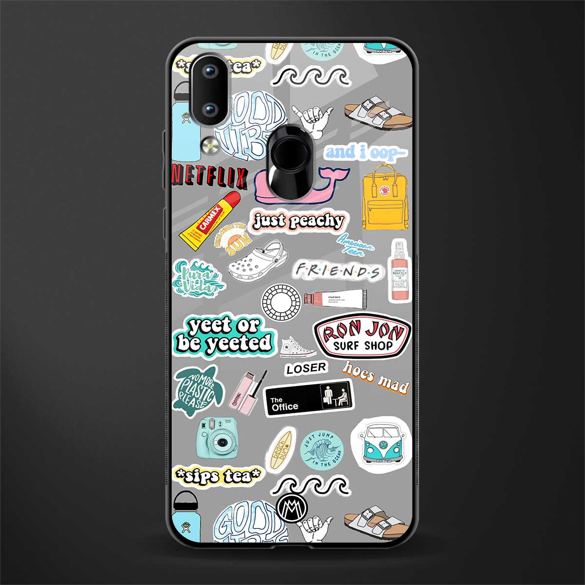 american teen sticker collage glass case for vivo y91 image
