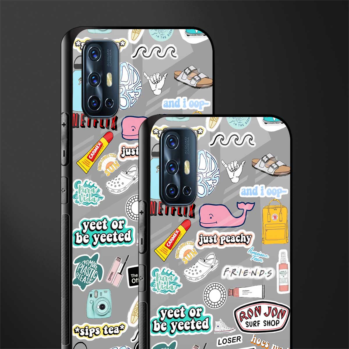 american teen sticker collage glass case for vivo v17 image-2