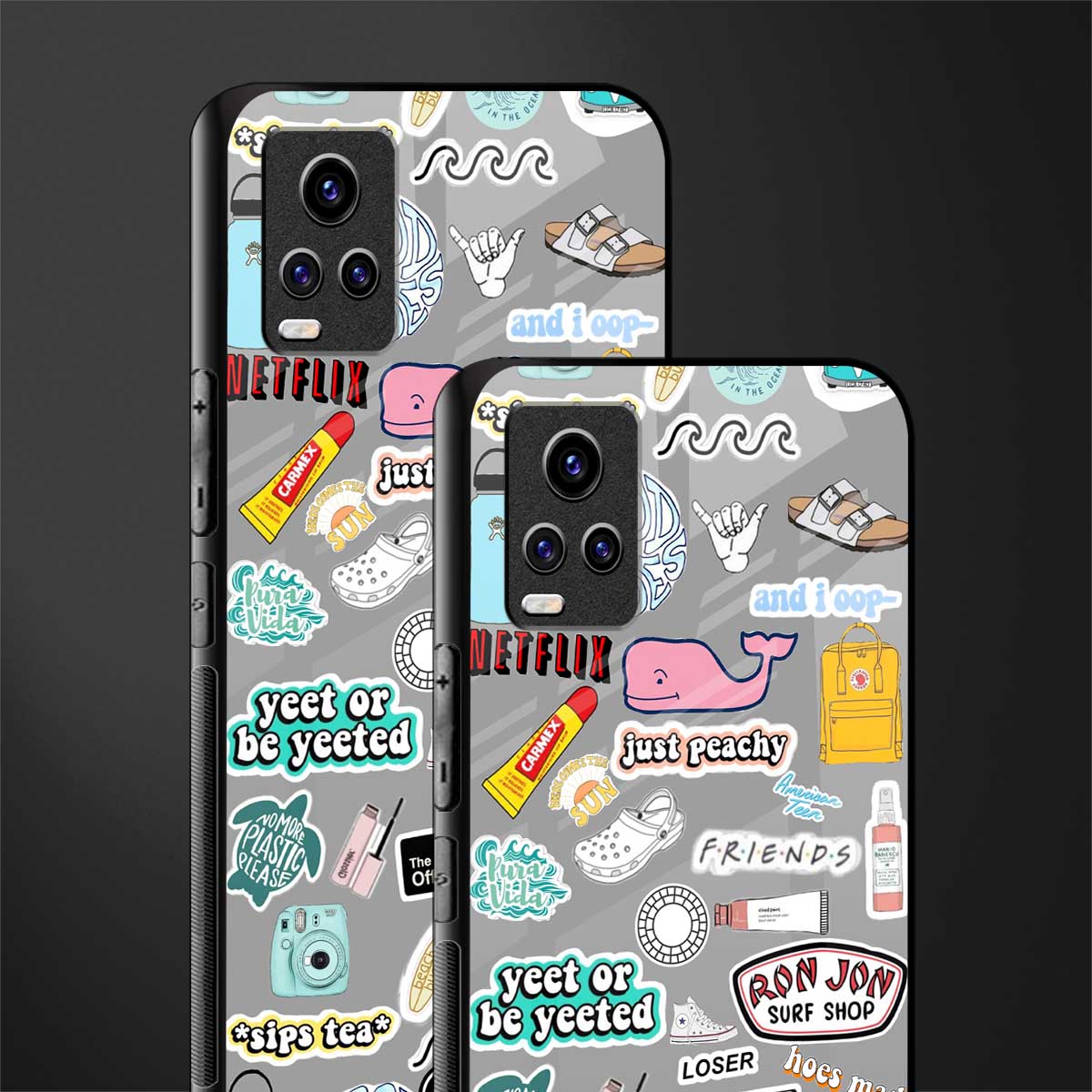 american teen sticker collage glass case for vivo v20 image-2
