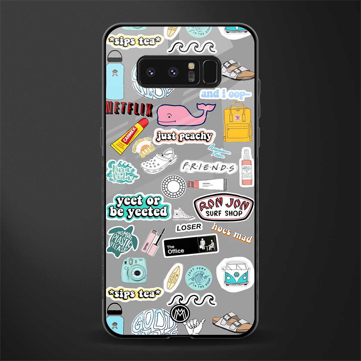 american teen sticker collage glass case for samsung galaxy note 8 image
