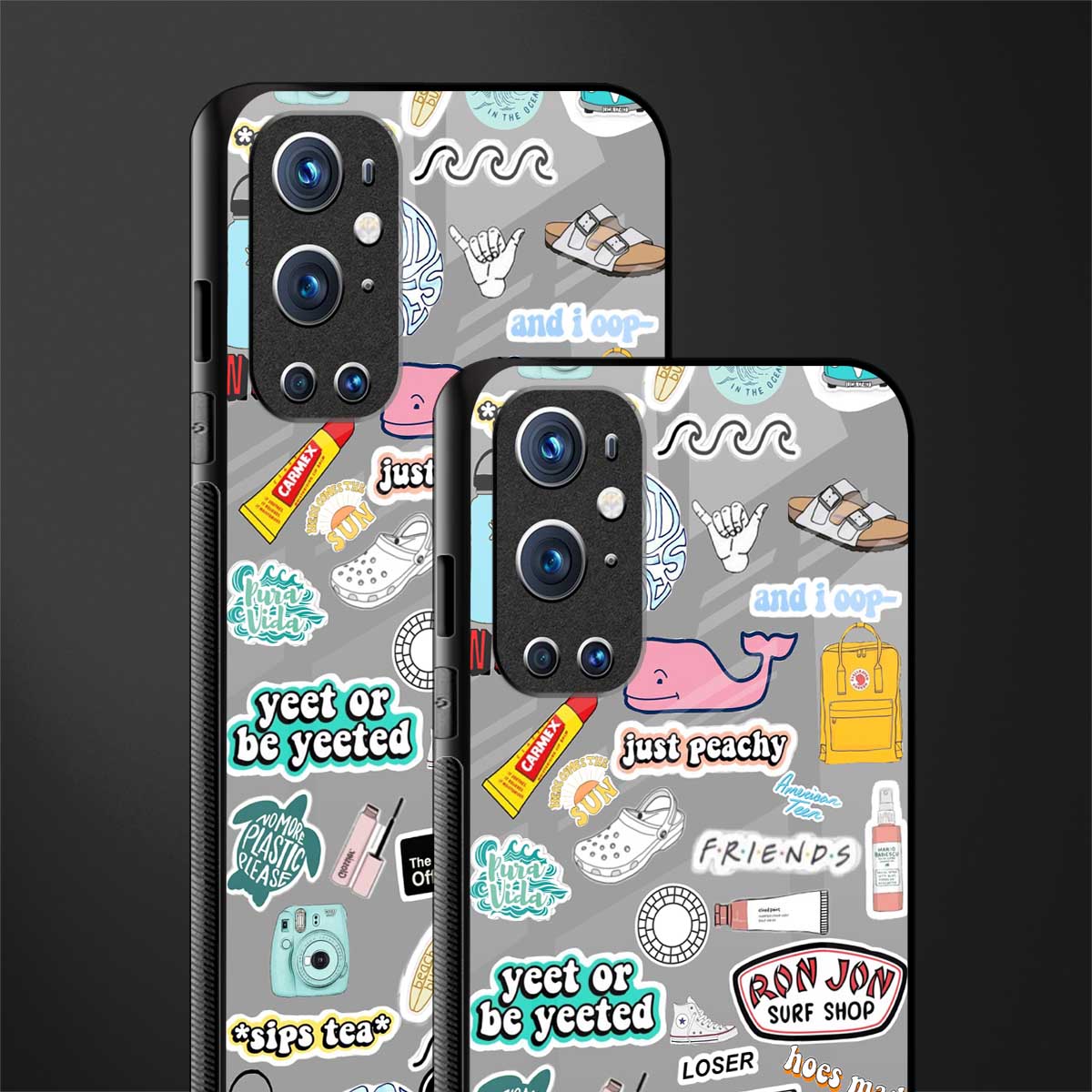 american teen sticker collage glass case for oneplus 9 pro image-2