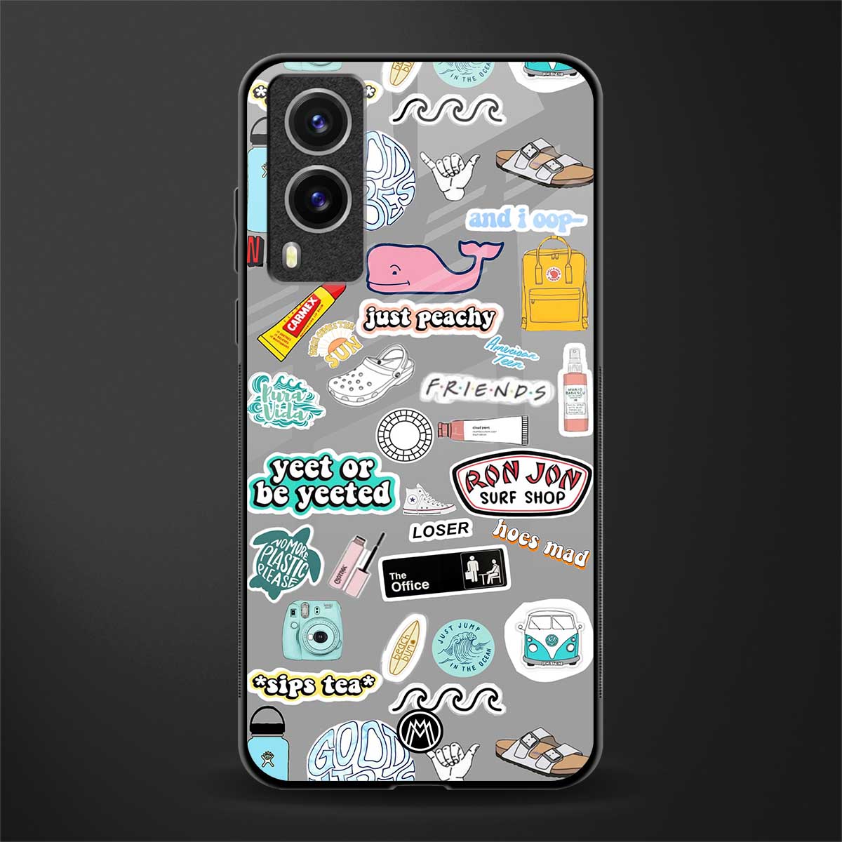 american teen sticker collage glass case for vivo v21e 5g image