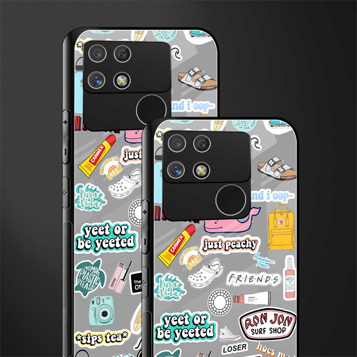 american teen sticker collage back phone cover | glass case for realme narzo 50a