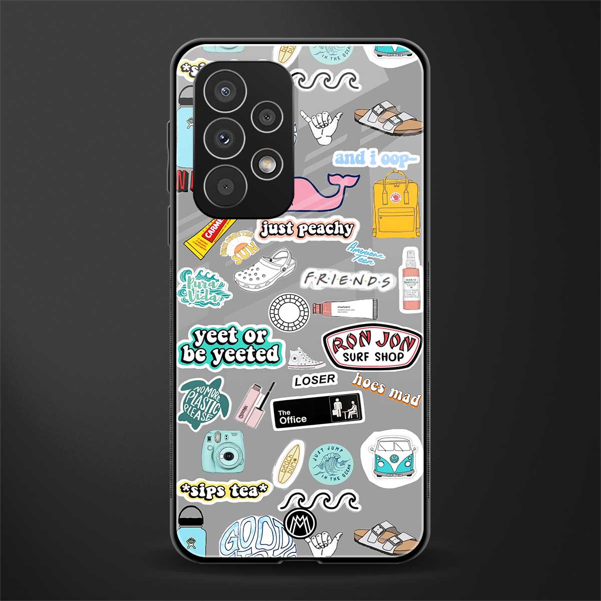 american teen sticker collage back phone cover | glass case for samsung galaxy a23