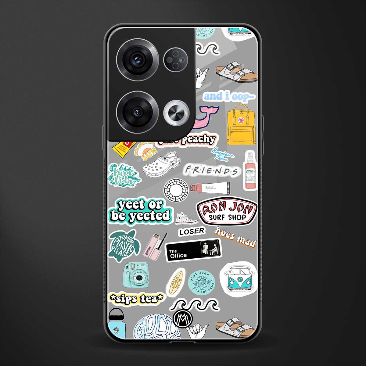 american teen sticker collage back phone cover | glass case for oppo reno 8 pro