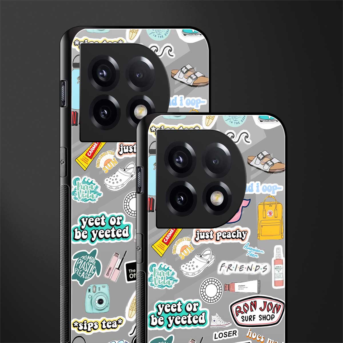 american teen sticker collage back phone cover | glass case for oneplus 11