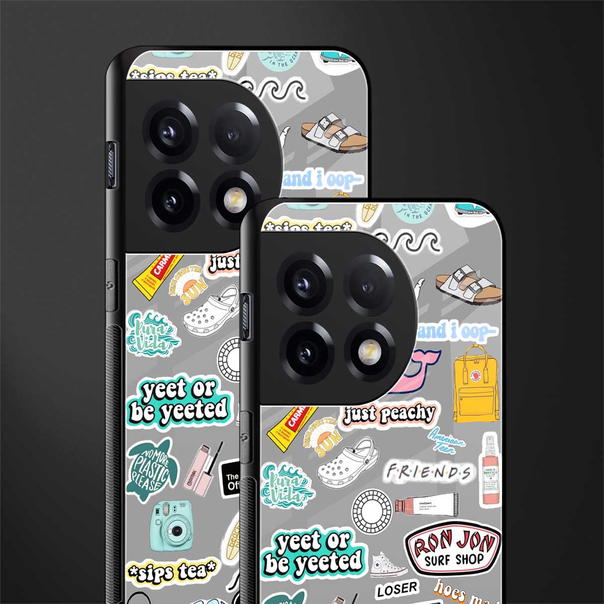 american teen sticker collage back phone cover | glass case for oneplus 11r