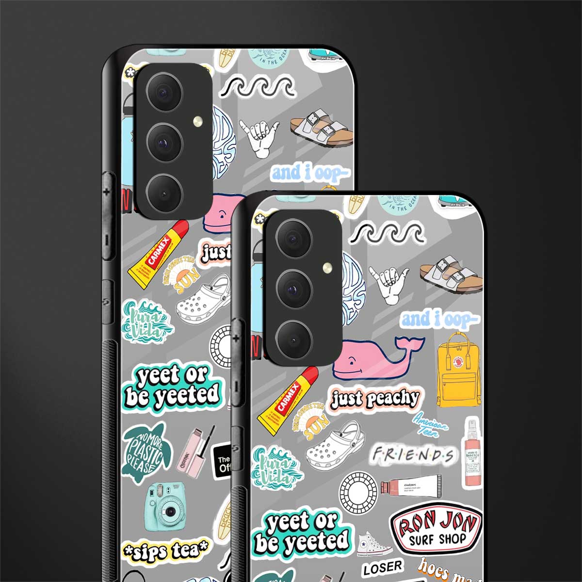 american teen sticker collage back phone cover | glass case for samsung galaxy a54 5g