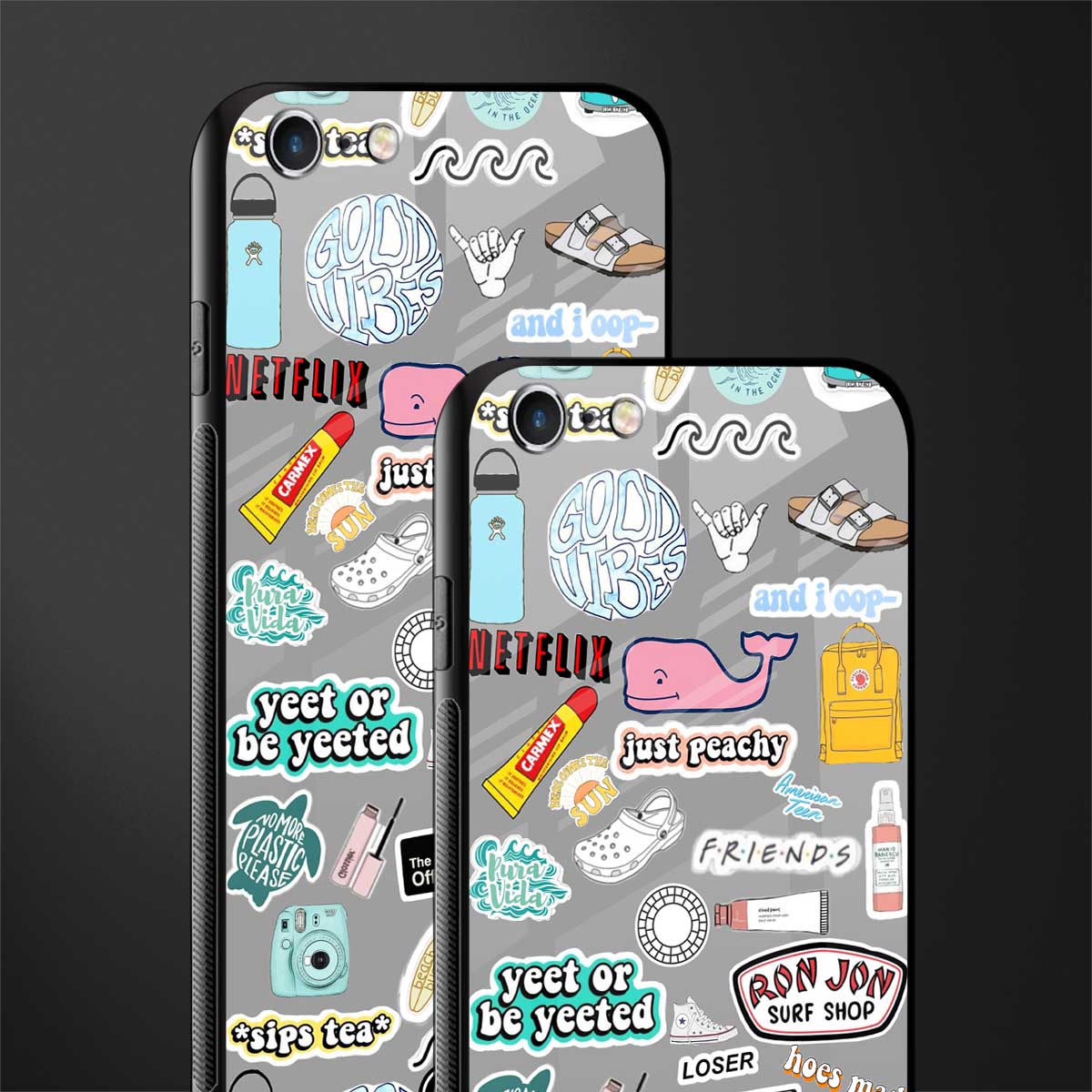 american teen sticker collage glass case for iphone 6 image-2