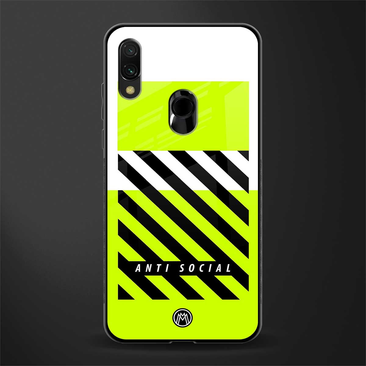 anti social glass case for redmi y3 image