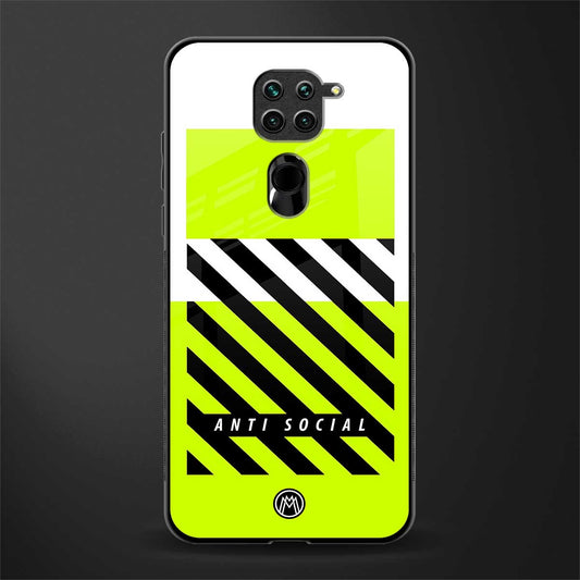 anti social glass case for redmi note 9 image