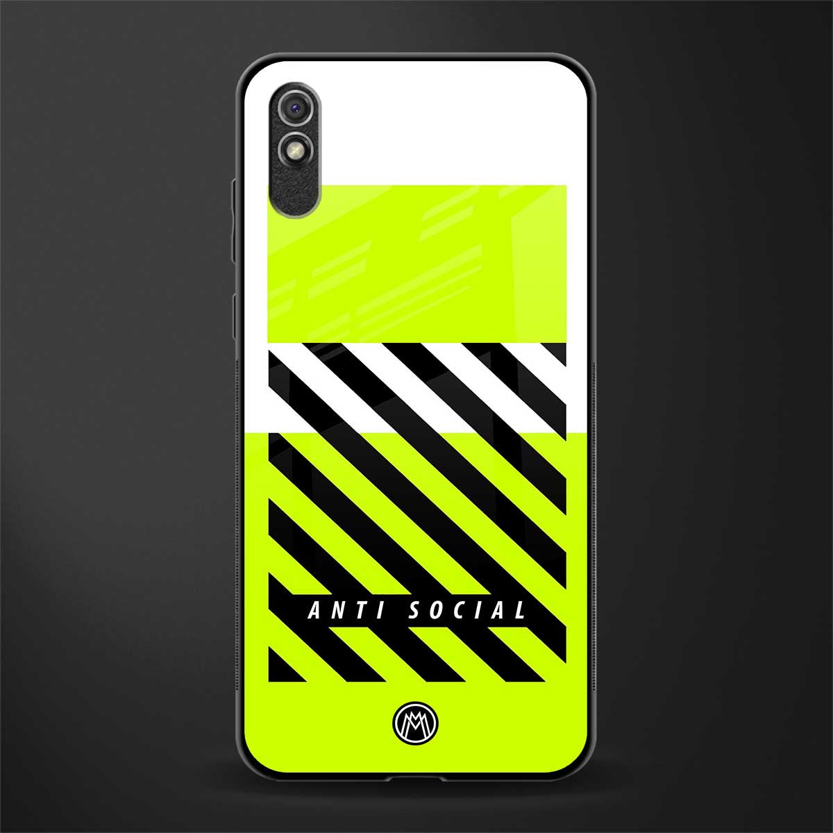 anti social glass case for redmi 9a image