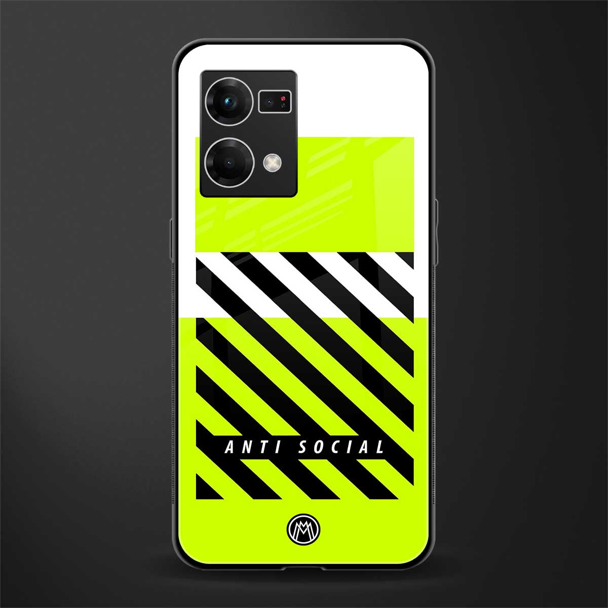anti social back phone cover | glass case for oppo f21 pro 4g