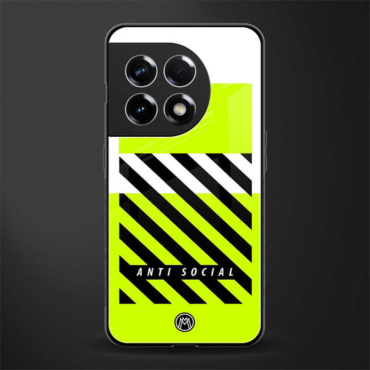 anti social back phone cover | glass case for oneplus 11r