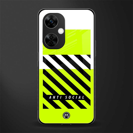 anti social back phone cover | glass case for oneplus nord ce 3 lite