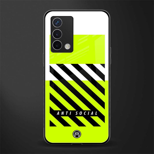 anti social back phone cover | glass case for oppo a74 4g