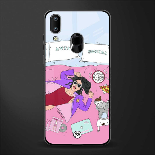 anti social chick girl glass case for vivo y91 image