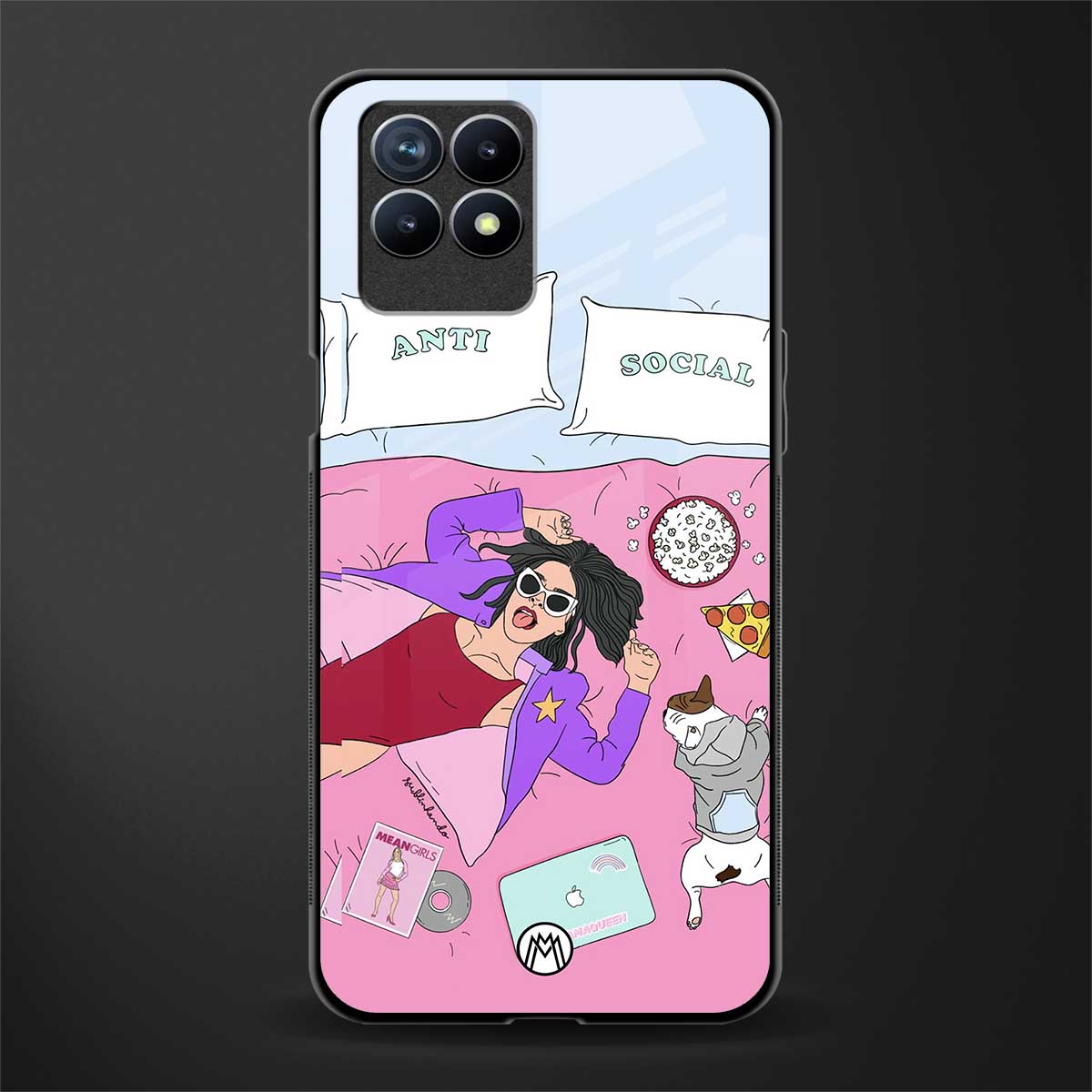 anti social chick girl glass case for realme narzo 50 image