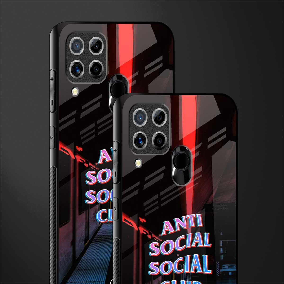 anti social social club glass case for realme c15 image-2