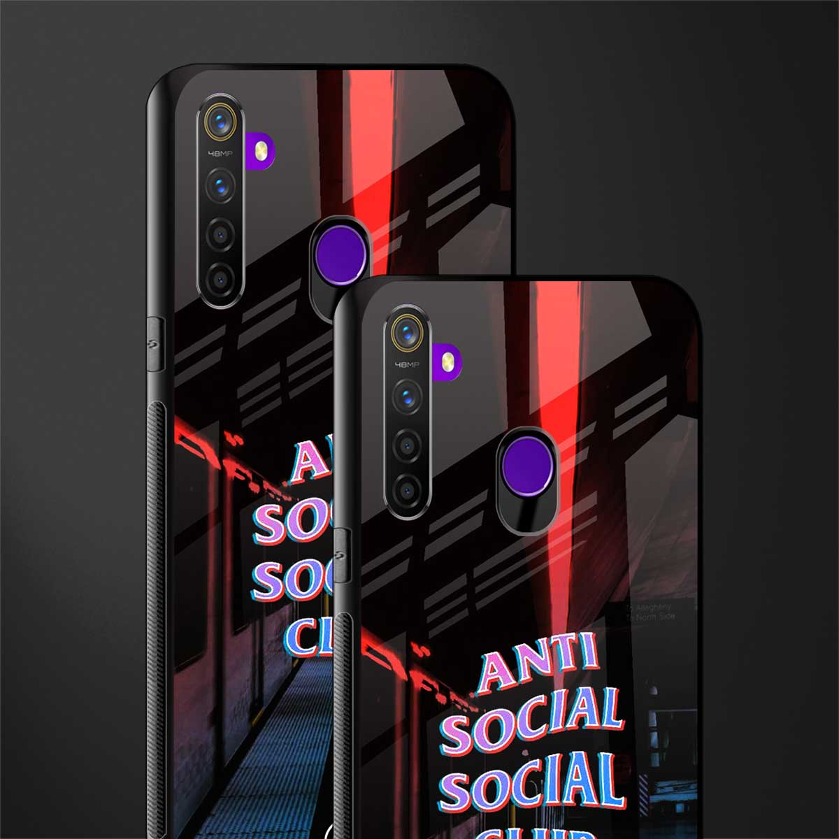 anti social social club glass case for realme 5s image-2