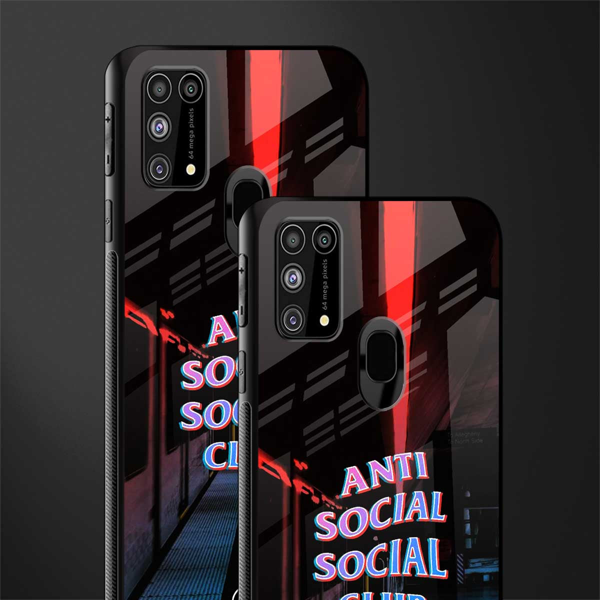 anti social social club glass case for samsung galaxy m31 prime edition image-2