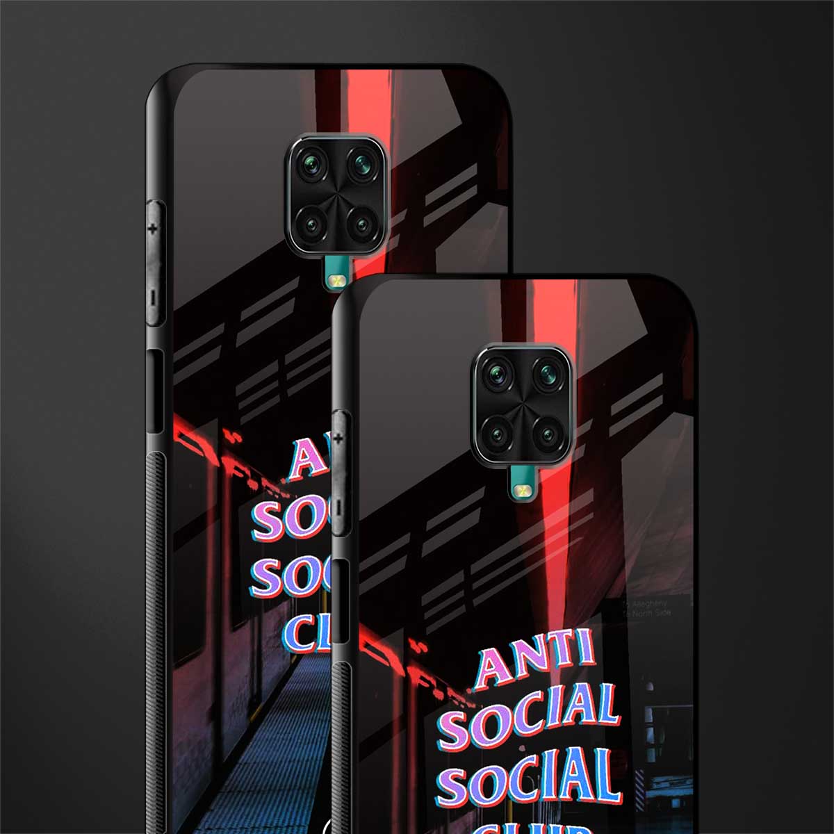 anti social social club glass case for redmi note 9 pro max image-2